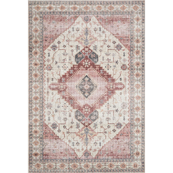 Skye Ivory/Berry Area Rug & Reviews Joss & Main